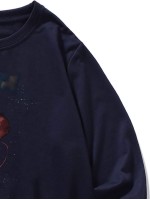 Men Spaceman And Galaxy Print Sweatshirt