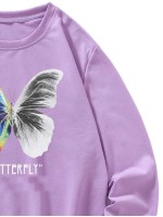 Men Butterfly And Letter Graphic Sweatshirt