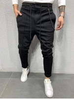 Men Chain Detail Drawstring Waist Joggers