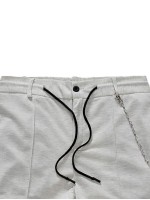 Men Drawstring Waist Carrot Pants With Chain