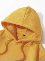 Men 2pcs Kangaroo Pocket Drawstring Hoodie