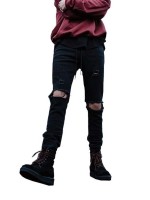 Men Solid Ripped Skinny Jeans