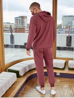 Men Drawstring Detail Hoodie & Joggers Set With Mask