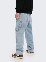 Men Pocket Side Tape Detail Jeans Without Chain