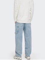 Men Pocket Side Tape Detail Jeans Without Chain