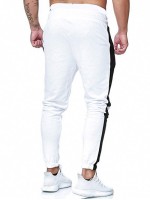 Men Side Panel Drawstring Waist Sweatpants