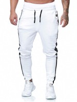 Men Side Panel Drawstring Waist Sweatpants