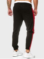 Men Contrast Side Seam Drawstring Sweatpants