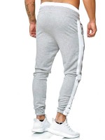 Men Contrast Side Seam Drawstring Sweatpants