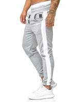 Men Contrast Side Seam Drawstring Sweatpants