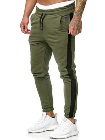 Men Contrast Side Seam Drawstring Sweatpants