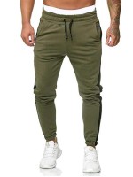 Men Contrast Side Seam Drawstring Sweatpants