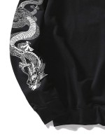 Men Chinese Dragon Print Sweatshirt