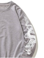 Men Chinese Dragon Print Sweatshirt