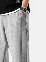 Men Slant Pocket Patched Sweatpants