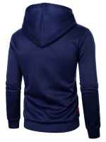 Men Cut And Sew Drawstring Hoodie