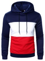 Men Cut And Sew Drawstring Hoodie