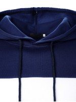 Men Cut And Sew Drawstring Hoodie