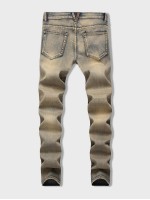 Men Ladder Distressed Skinny Jeans