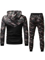 Men Camo Zip Up Hoodie & Sweatpants