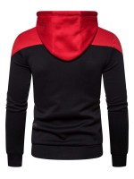 Men Colorblock Zip Up Hooded Sweatshirt