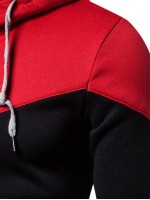 Men Colorblock Zip Up Hooded Sweatshirt