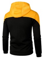 Men Colorblock Zip Up Hooded Sweatshirt