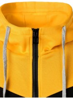 Men Colorblock Zip Up Hooded Sweatshirt