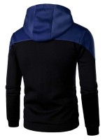 Men Colorblock Zip Up Hooded Sweatshirt