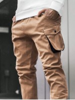 Men Flap Pocket Zipper Detail Pants