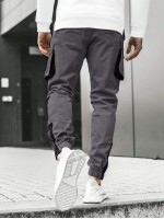 Men Flap Pocket Zipper Detail Trousers