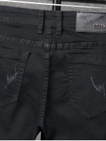 Men Skull And Letter Embroidery Jeans