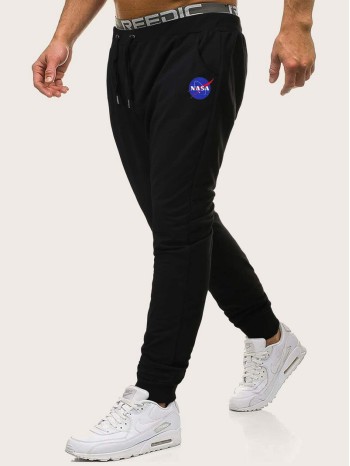 Men Graphic Print Drawstring Waist Sweatpants