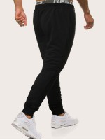 Men Graphic Print Drawstring Waist Sweatpants