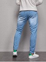 Men High-Waisted Ripped Straight Jeans