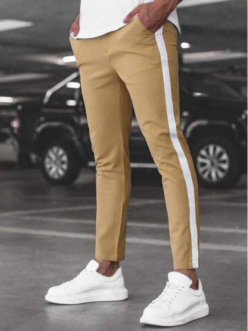 Men Contrast Panel Tapered Pants