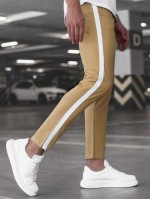 Men Contrast Panel Tapered Pants