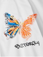 Men Butterfly And Letter Graphic Sweatshirt