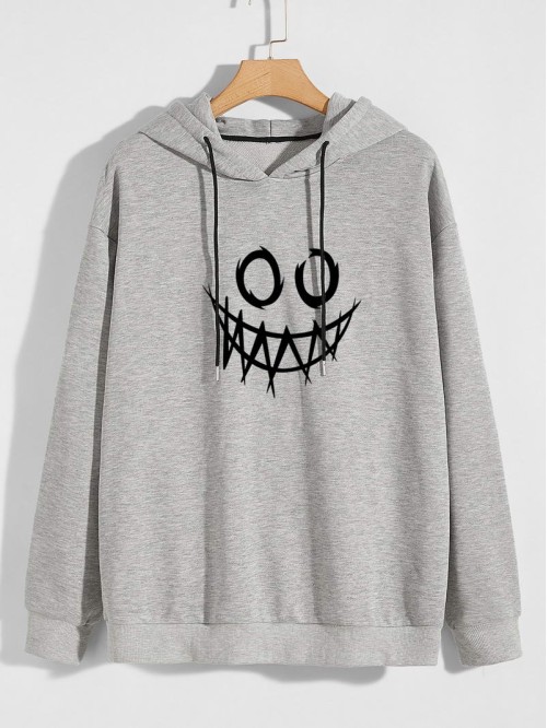 Men Cartoon Graphic Drawstring Hoodie