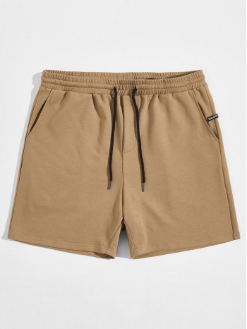 Men Letter Tape Detail Track Shorts