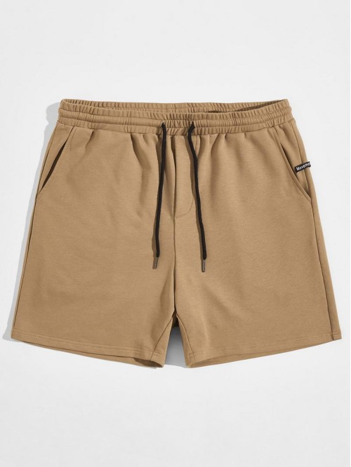 Men Letter Tape Detail Track Shorts