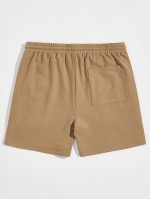 Men Letter Tape Detail Track Shorts