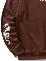 Men Chinese Letter & Dragon Print Sweatshirt