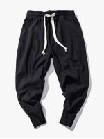 Men Drawstring Waist Harem Pants