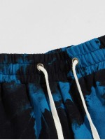 Men Tie Dye Letter Graphic Drawstring Sweatpants