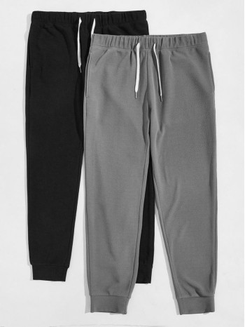 Men 2pack Drawstring Waist Pants