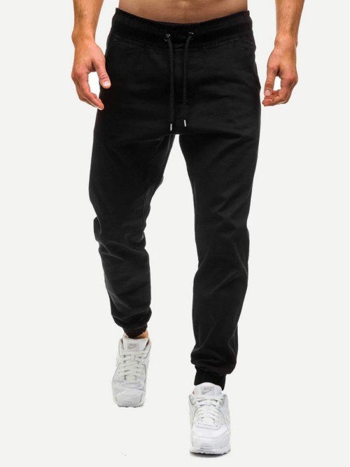 Men Drawstring Waist Joggers