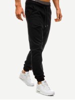 Men Drawstring Waist Joggers