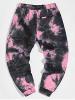 Men Drawstring Waist Tie Dye Pants