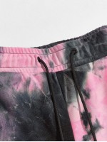 Men Drawstring Waist Tie Dye Pants